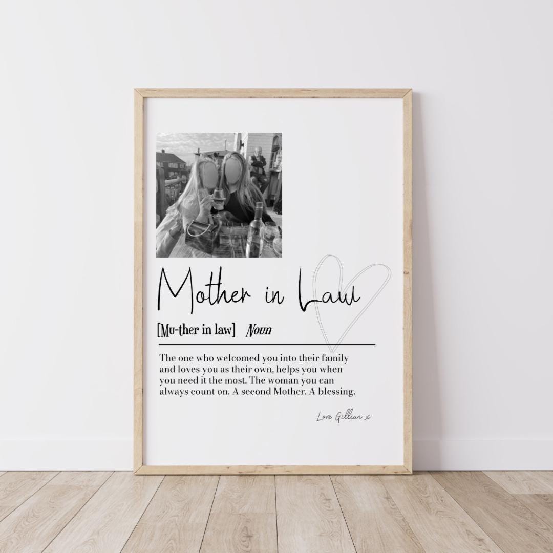 Personalised Mother in Law Picture Collage Memorable Gift for MIL, Mothers Day Gift, Gift for Her, definition, Birthday Gift for Mum In law