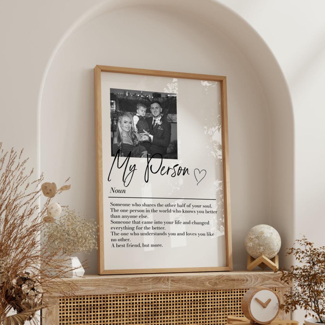 Personalised My Person Definition Print: Custom Photo Gift, Romantic Keepsake, Anniversary Boyfriend/Girlfriend Gift