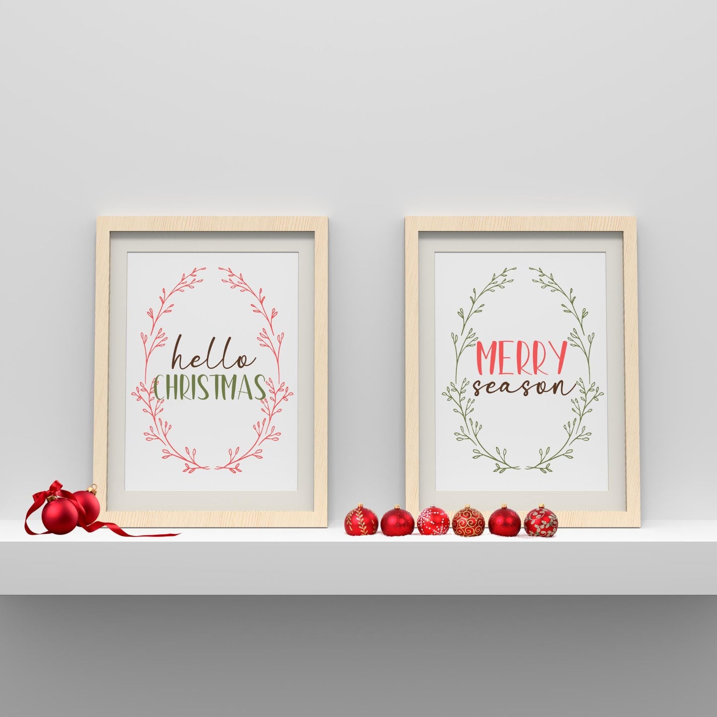 Personalised Christmas Wall Art Set, Festive Printables, Joyful Christmas Decor, Hello Christmas, Snow Is Falling, Cosy Holiday Print Set