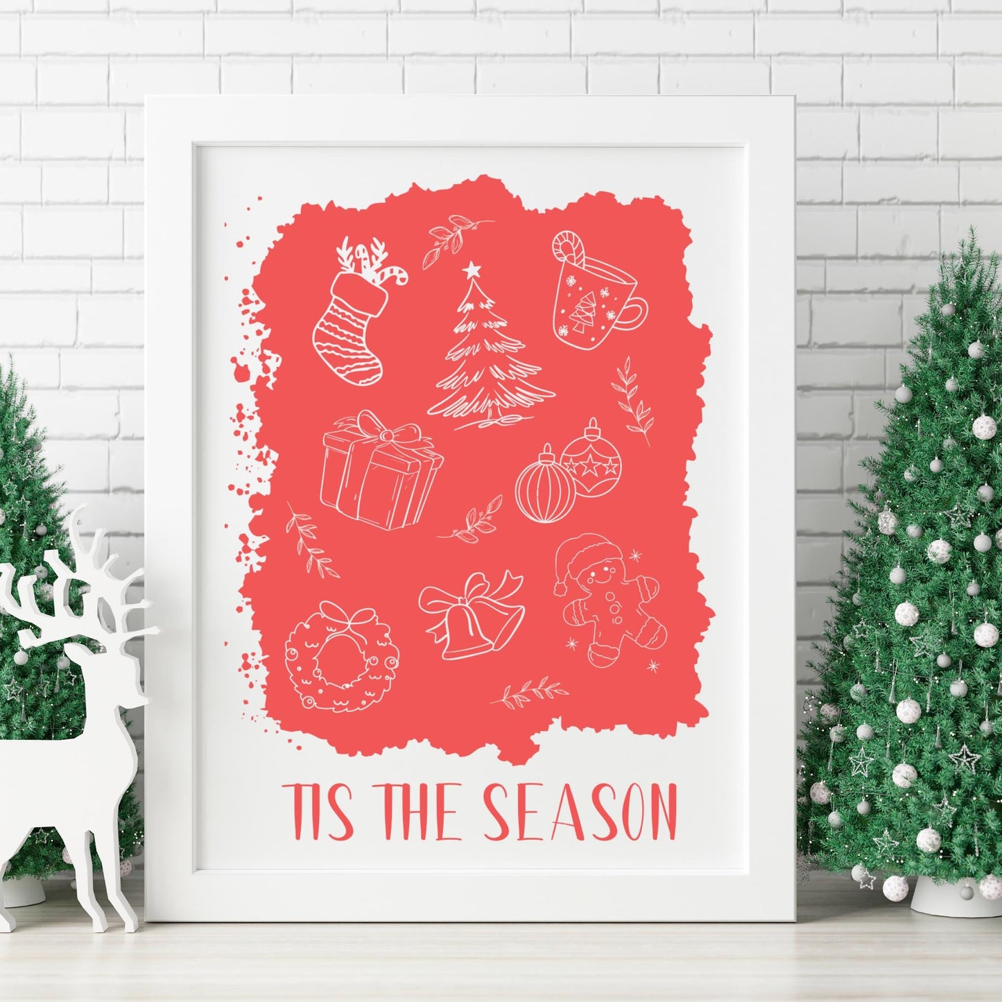Personalised Christmas Wall Art Set, Festive Printables, Joyful Christmas Decor, Hello Christmas, Snow Is Falling, Cosy Holiday Print Set